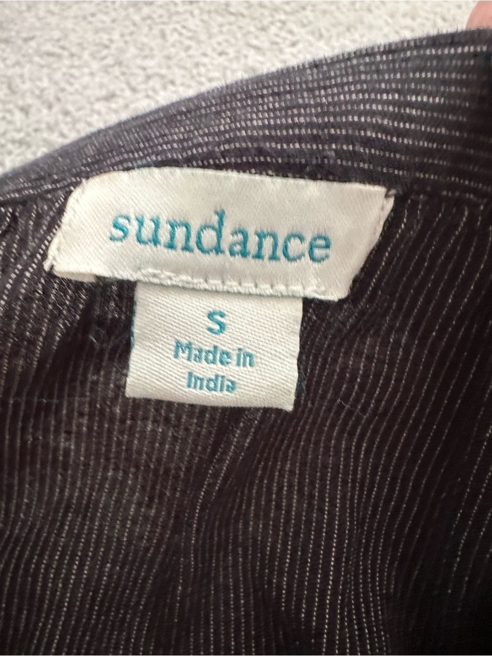 Sundance Black Blouse with Multicolor Embroidered Sleeves Size S - Picture 9 of 13